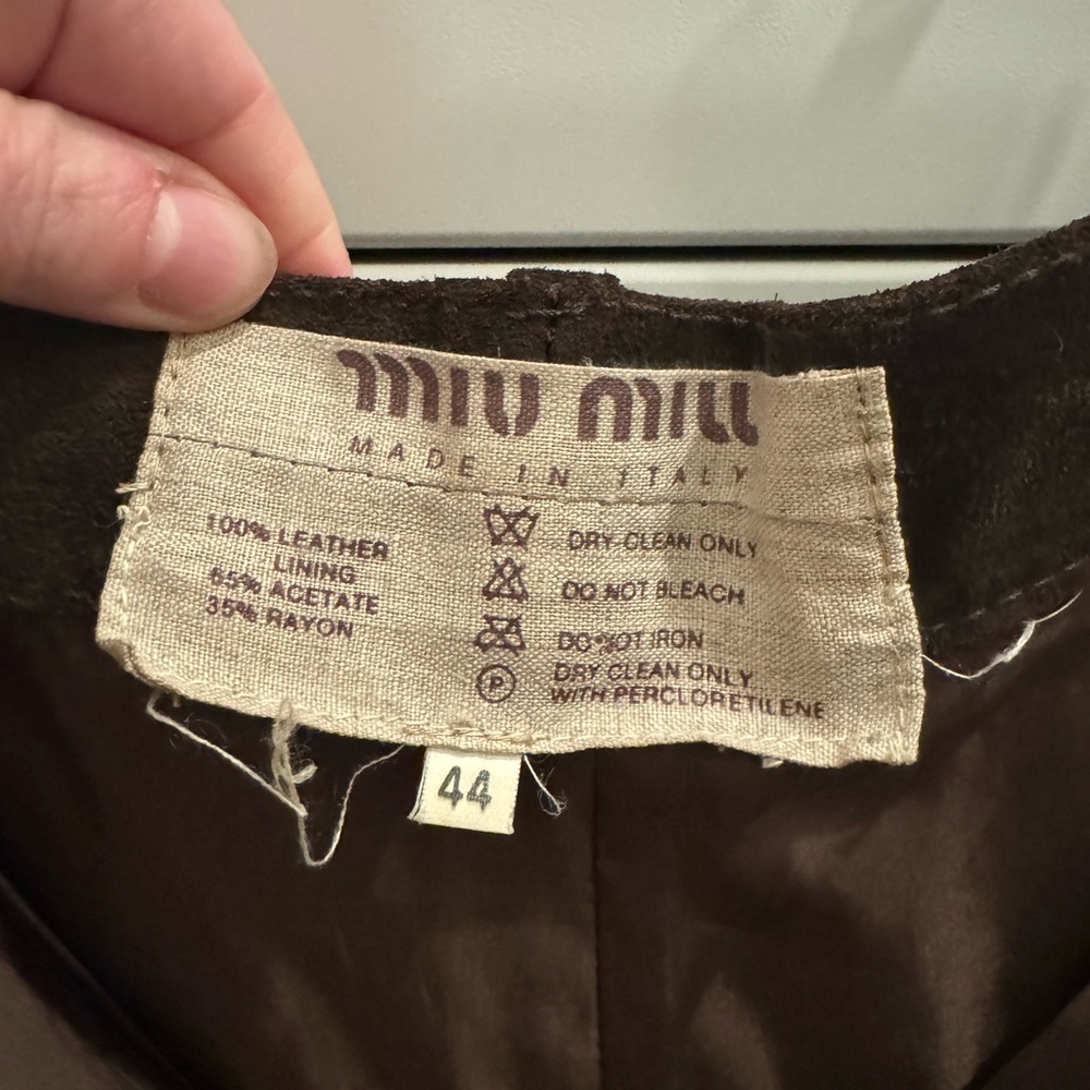Miu Miu Dark Brown Suede Skirt - Picture 6 of 12